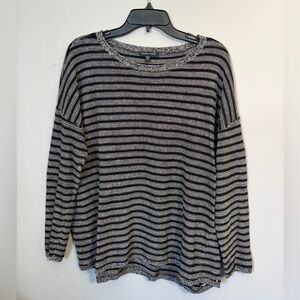 Eileen Fisher Wool Linen Striped Pullover Size M